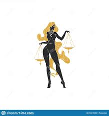 Zodiac Libra Woman Horoscope Sign Line Art Silhouette Design Vector Illustration Stock Vector Illustration Of Vector Frame 218419582