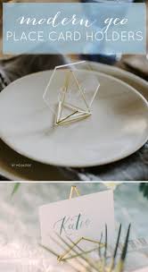 Diy your own place cards and wedding favor ideas with octagonal wooden coasters. Geo Place Card Holders Emmaline Bride Wedding Blog Place Card Holders Place Card Holders Wedding Place Card Holders Diy
