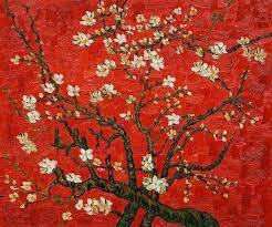 Handcrafted in usa · canvas art ships next day Vincent Van Gogh Branches Of An Almond Tree In Blossom In Red Van Gogh Cherry Blossoms Vincent Van Gogh Van Gogh