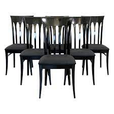Most recent first date browse our wide selection of elaborately carved traditional dining chairs, or comfortably casual woven dining room chairs to match your style perfectly. Contemporary Modern Ello Set Of 6 Black Lacquer Side Dining Chairs 1980s For Sale At 1stdibs