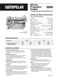 Cat 3606 Propulsion Spec Sheets Caterpillar Marine Power