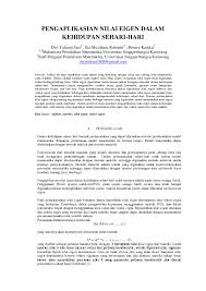 Maybe you would like to learn more about one of these? Pdf Pengaplikasian Nilai Eigen Dalam Kehidupan Sehari Hari Hendra Kartika Academia Edu