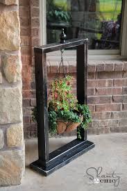 Wooden brackets for hanging baskets. Hanging Basket Wood Stand Shanty 2 Chic