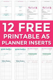 Free Printable Calendar Refills In 2020 A5 Printables Planner Printables Free A5 Planner Printables