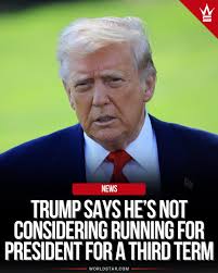 President Donald Trump says he has no plans to run for a third term during  an interview with NBC News. “There are many people selling the 2028 hat,  but this is not
