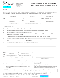 Status in canada k canadian citizen or. Form 1155e Download Fillable Pdf Or Fill Online Sworn Statement For The Transfer Of A Used Motor Vehicle In The Province Of Ontario Ontario Canada Templateroller