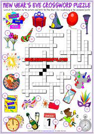 New Year S Eve Esl Crossword Puzzle Worksheet For Kids In 2021 Vocabulary Games For Kids Worksheets For Kids Learning Cards