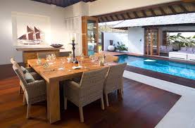 Modern Balinese Pavilion Dining Furniture Design Of Villa Jajaliluna Seminyak Bali Island Kolam Renang