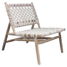 gabriela coastal beach white woven rope teak branch occasional chair armless chair occasional chairs chair