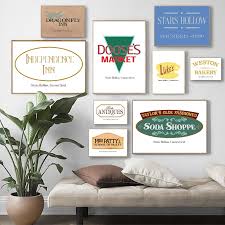 Dragonfly quotes dragonfly decor dragonfly wallpaper dragons watercolor art fantasy art illustration butterfly painting. Gilmore Girls Classic Tv Show Posters And Prints Stars Hollow Town Signs Wall Art Canvas Painting Pictures Home Room Wall Decor Painting Calligraphy Aliexpress