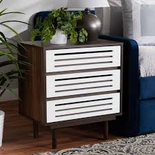 Enjoy free shipping with your order! Meike Mid Century Modern Two Tone 3 Drawer Nightstand Overstock 31520833