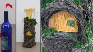 Diy wine bottle fairy house | woodland village. Diy Wine Bottle Fairy House Woodland Village Youtube