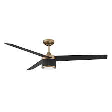 Kendal Lighting Trilon Oilcan Brass And Black Led Ceiling Fan With Black Blades Ac22656 Ocb Blk Black Ceiling Fan Ceiling Fan Ceiling Fan With Light
