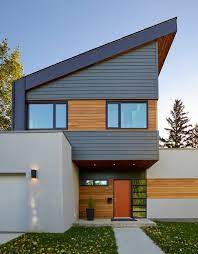 Edmonton & area stucco coating and repair. Edmonton Farm House Siding Modern Exterior With Stucco Siding And Front Walkway Babywatchome Com House Cladding House Front Design Exterior House Colors