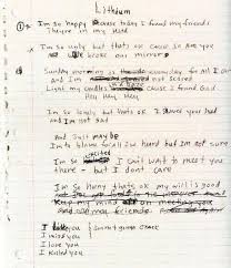 Original Lithium Lyrics In Kurt Cobain S Handwriting 1991 Nirvana Lyrics Nirvana Lyrics Nirvana Songs