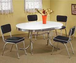 Italian 1950s paolo buffa style dining room set. Retro 1950 S Oval Dining Table And Black Chair 5 Piece Set 2065 2066 Ebay