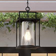 Outdoor chandelier lighting made with trash and krylon paint: Uql1524 Mid Century Modern Outdoor Pendant Light 18 75 H X 9 25 W Ma