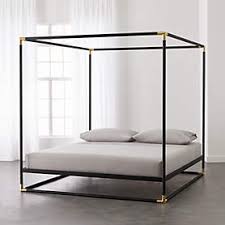 Metal slat base allows air to pass freely beneath your bed, keeping your mattress fresher longer. Frame Black Queen Canopy Bed Reviews Cb2
