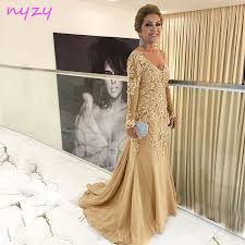 Labito è creato con una costruzione di alta moda in. Nyzy M55j Da Sposa Lungo Vestito Dalla Madre 2019 Perla Rosa Di Tulle Con Scollo A V Maniche Lunghe In Pizzo Vestito Da Sera Convenzionale Vestido De Festa Longo Mother Of The Bride
