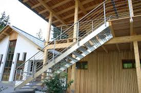 Home wood combination handrail stair. Straight Staircase Inox Design Contemporary Stainless Steel Frame Glass Steps