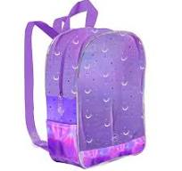 Mochila Transparente em PVC Escolar Trend Purple Roxo Magic