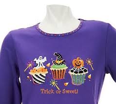 Maybe you would like to learn more about one of these? Trick Or Sweet Cup Cake T Shirt By Quacker Factory 100 Fun Zero Calories Qvc Com Item Number A227005 Qvc Com Quacker Factory Shirts Sleeves