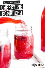 Cherry Pie Kombucha 3 Ingredients Recipe In 2020 Kombucha Flavors Blueberry Kombucha Kombucha Recipe