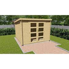 Abri De Jardin Bois Brut Fsc Toit Plat Surface 9 27m Achat Vente Abri Jardin Chalet Abri De Jardin 28mm 298x298 Cm Cdiscount