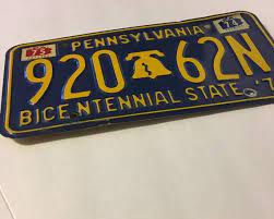 Vintage Car License Plate Pennsylvania Bicentennial State 1976 Etsy Car License Plate Old License Plates License Plate