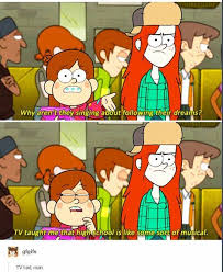 High School Musical Who Said We Have To Let It Go Its The Bst Part We Ve Ever Known Step In To The Futu Gravity Falls Funny Gravity Falls Comics Gravity Falls