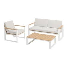 White Steel And Acacia Ravello Outdoor Occasional Collection World Market Top Quality Furniture Diy Outdoor Furniture Affordable Home Decor