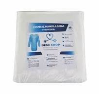 Avental Descartável Manga Longa com Punho Látex Branco 20g - Desc Shop