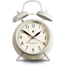 Newgate Covent Garden Alarm Clock Linen White Newgate Clocks Alarm Clock Modern Alarm Clock