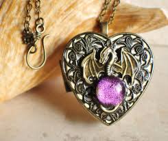 Dragon music box locket in bronze