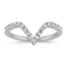Also available in 14k rose gold as a special order (contact us for more information). V Shaped Diamond Ring In 14k White Gold Shane Co