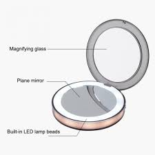 Vanity Makeup Mirror Led Light Up Compact Portable Makeup Mirror Cool Health Gadgets
