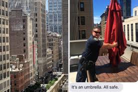 Maybe you would like to learn more about one of these? A Woman Mistook An Umbrella For A Vulnerable Person On The Ledge Of A Building
