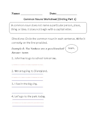 Proper And Common Nouns Worksheets Circling Common Nouns Worksheet Part 1 Nouns Worksheet Common Nouns Worksheet Common Nouns