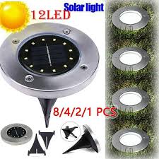 12 Led Solar Power Flat Buried Light In Ground Lamp Outdoor Path Garden Decking Solar Lamp Solarlamp Solar Solar Lamp Solar Lights Solar Wall Lights