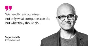 Satya nadella is an american business executive of indian descent. Microsoft On Twitter When It Comes To Ai There S A Difference Between Can And Should When It Comes To Satyanadella S Vision Keynote At Msbuild This Year You Can And You Should Tune