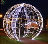 Outdoor Christmas Street Decorations Giant LED 3D Ball Motif Lights