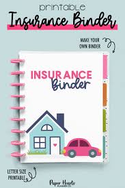 Insurance binder vs insurance policy. Insurance Binder Paper Hearts Planner Co