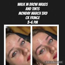 I will be available for walk in brow waxes and tints this coming Monday the  3rd! Can't make it but would like an appointment? Call/text (307)2605443  Located at CK Fringe 33 E