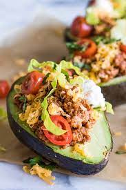 Taco Stuffed Avocados Recipe Avocado Recipes Recipes Healthy Recipes