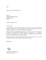 Carta De Renuncia Irrevocable Carta De Renuncia Puestos De Trabajo Cartas