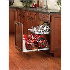 Two Tier Pots Pans And Lids Organizer For Kitchen Cabinet Heavy Duty Chrome Plated Wire Frame By Rev A Kitchen Organization Home Kitchens Kitchen Storage