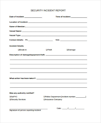 Free 42 Incident Report Forms In Pdf Ms Word Excel