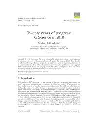 Pdf Twenty Years Of Progress Giscience In 2010