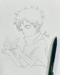Gaara From Naruto With Navi From The Legend Of Zelda Anime Drawing Pencil Anime Drawings Zelda Drawing Pencil Drawings