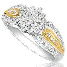 Danbury Mint Sterling Silver 14kt Gold Accented Diamond Radiance Diamond Ring Diamond Ring Diamond Diamond Rings